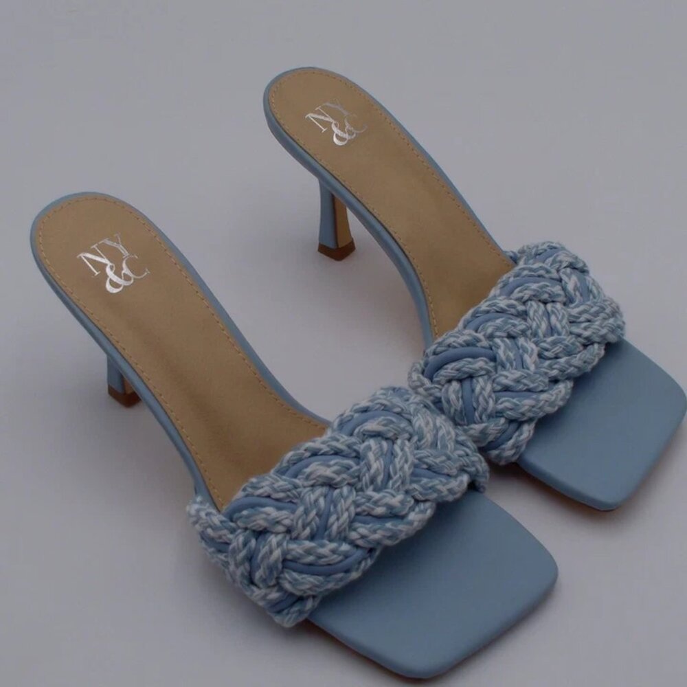New York & Company Womens Julie Mule Heeled Sandals, Size 7.5